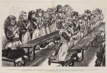 Whitechapel Way, Children at Prayer in the Church Schools, Osborne Street